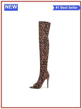 Stretch Peep Toe Thigh High Stiletto Heel Over the Knee Boots for Women